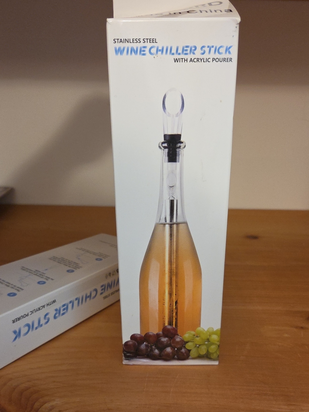 Stainless Steel Wine Chiller Stick with Acrylic Pourer - Set Of 3
